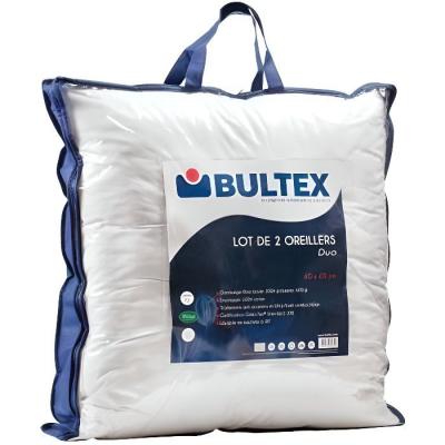 BULTEX Lot de 2 oreillers DUO 60x60 cm blanc