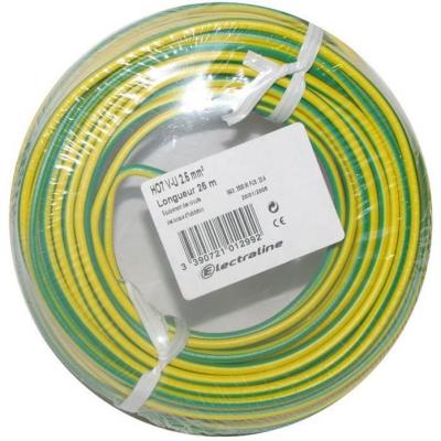 Electraline 60101025C Couronne de C&acirc;ble H07 V-U 1X2,5 10M, Vert/Jaune