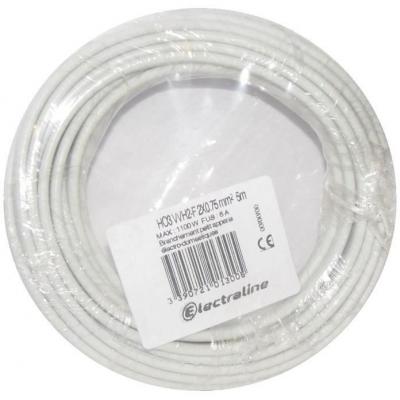Electraline 60113023J Couronne de C&acirc;ble H03 VVH2-F 2X0,75 5M, Blanc