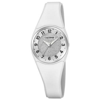 Montre Calypso K5752-1 - Montre Bracelet Silicone Blanc Bo&icirc;tier Aluminium Blanc Femme