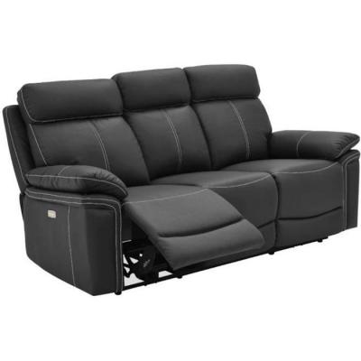 Vente-unique Canap&eacute; 3 places relax &eacute;lectrique en cuir ISIRIS - Noir