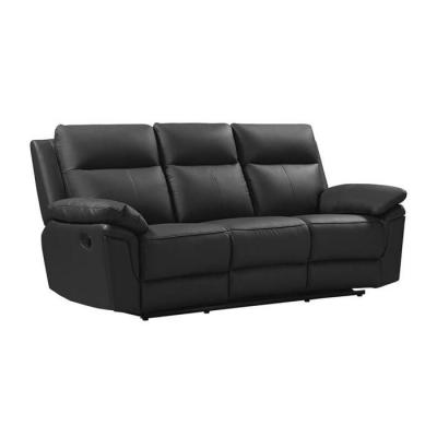 Vente-unique Canap&eacute; 3 places relax en cuir de buffle PAKITA - Noir