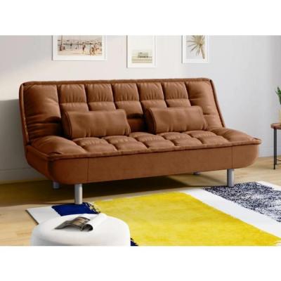 Vente-unique Canap&eacute; Convertible clic-clac MISHAN en Tissu - Caramel