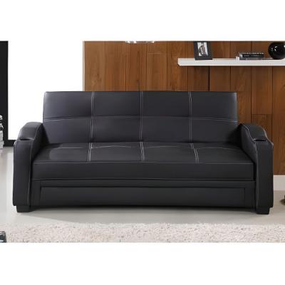 Vente-unique Canap&eacute; convertible clic clac en simili MIRELLA - Noir
