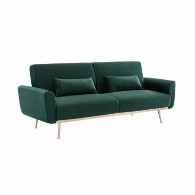 Alice'S Garden Canap&eacute; convertible design en velours vert anglais - Oskar