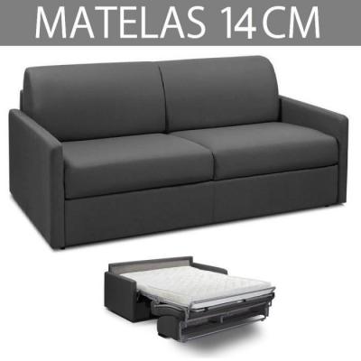 Canap&eacute; convertible PARADISO EXPRESS 160cm matelas 14cm gris anthracite