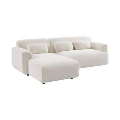 Canap&eacute; 3 places, angle gauche, tissu bouclette sweeek