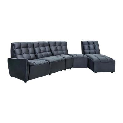 Canap&eacute; d'angle Relax &eacute;lectrique modulable en Velours Anthracite Alford