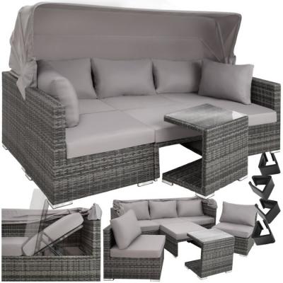 Tectake canap&eacute; de jardin saint marin modulable - gris 403237