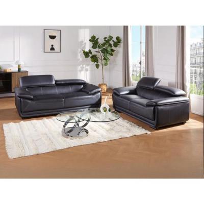 Vente-unique Canap&eacute;s 3 Places et 2 Places en Cuir MACELO - Noir