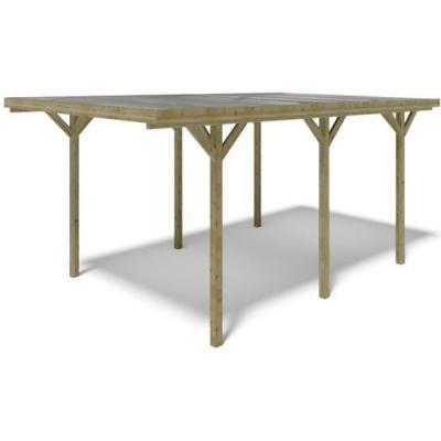 Carport, abri de voiture 3,04x5,12 m - 15,57 m2 - couverture PVC&nbsp;