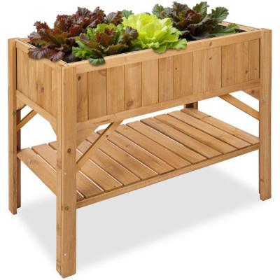 TecTake Potager sur pied avec &eacute;tag&egrave;re de rangement 119 x 53 x 90 cm