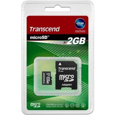 Transcend TS2GUSD m&eacute;moire flash 2 Go MicroSD NAND, Carte m&eacute;moire