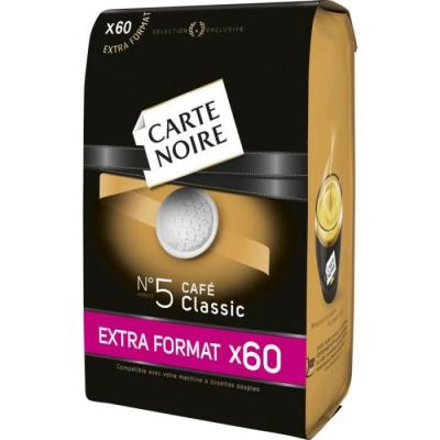 Caf&eacute; carte noire classique en dosettes - paquet de 60 - carte noire