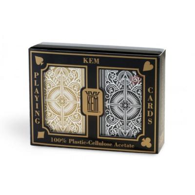 Cartes Kem Arrow Black and Gold bridge jumbo : 2 jeux