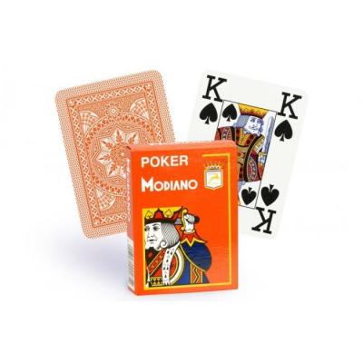Unbekannt Modiano 485 Jeu de 4 Cartes de Jeu Poker Cristallo, Orange