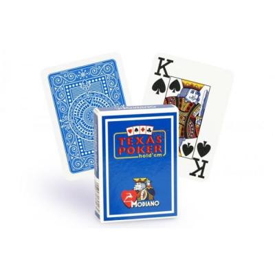 Cartes Texas Poker 100% plastique (bleu clair) 
