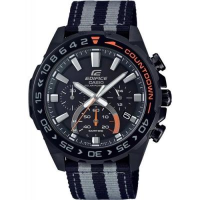 Casio Edifice Montre Homme Chrono Acier Nylon Noir