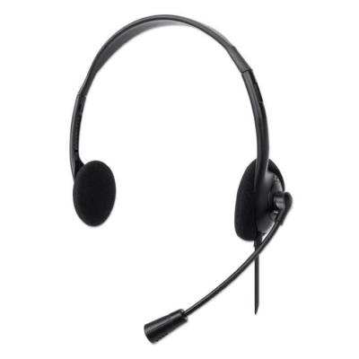 Manhattan Cuffia Stereo on Ear USB Con Microfono Cavo 1.5m Nero Nero