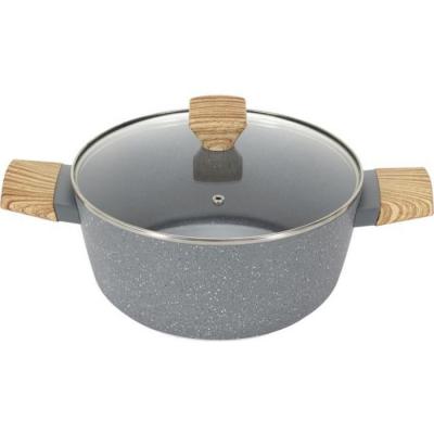 Cook Concept - Faitout en aluminium forg&eacute; poign&eacute;es effet bois 24 cm