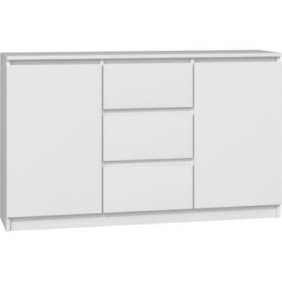 CAZAR - Commode moderne 2 portes + 3 tiroirs Blanc 