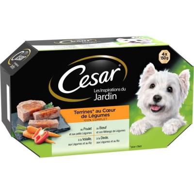 P&acirc;t&eacute;e Pour Chien Assortiment Cesar - Les 4 Barquettes De 150 G