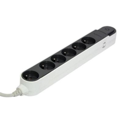 Bloc multiprises Design 6 x 16A avec interrupteur 3 m gris fonc&eacute;