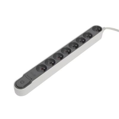 Universeel - prise multi. 1.5 m 8x16a avec inter. Gris fonce -
