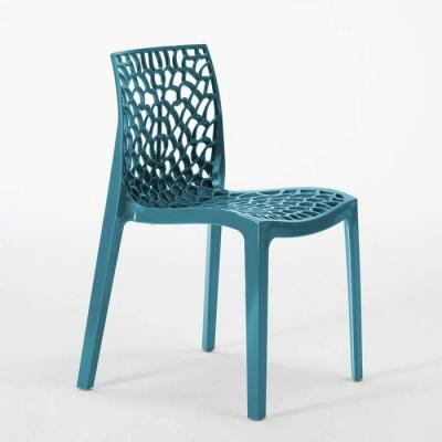 Chaise de cuisine bar caf&eacute; en polypropyl&egrave;ne nid d'abeille Gruvyer Grand Soleil Couleur: Bleu 3