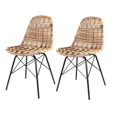 Chaise Tiptur en r&eacute;sine tress&eacute;e naturelle (lot de 2)