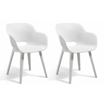Allibert by KETER - Akola - lot de 2 fauteuils coque - r&eacute;sine - Blanc