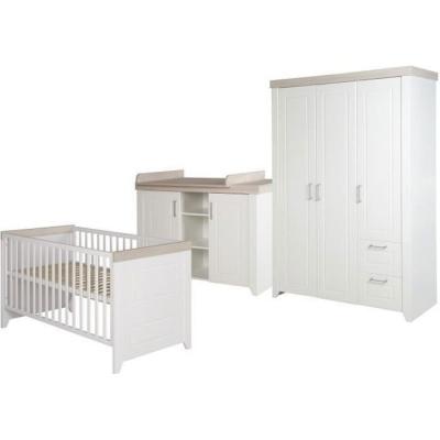 ROBA Chambre B&eacute;b&eacute; Compl&egrave;te ""Felicia"" - Lit 70x140 cm + Commode &agrave; langer + Armoire  - Blanc