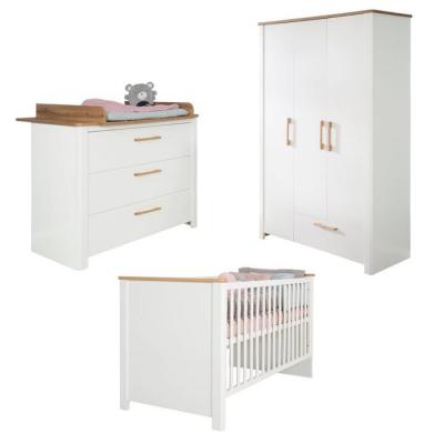 ROBA Chambre B&eacute;b&eacute; Compl&egrave;te ""Ava"" - lit combin&eacute; 70x140 cm + Commode &agrave; langer + Armoire