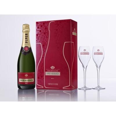 Piper Heidsieck Cuvee Brut + 2 Verres 75cl Vin