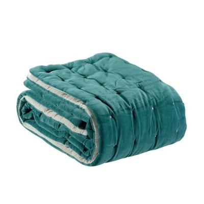 Chemin de lit elise vert de gris 90 x 240 cm vivaraise 1307823000