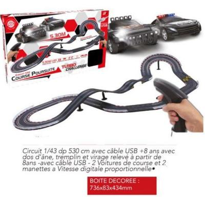 Circuit course tremplin 530 cm avec 2 voitures USB TU Multicolore