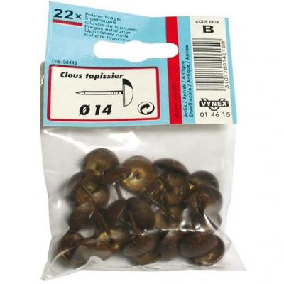 VYNEX Clou tapissier dor&eacute; Vieilli 10mm x46