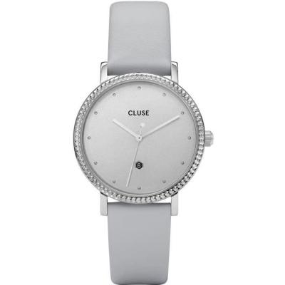 Cluse Le Couronnement Femme 33mm Bracelet Cuir Gris Quartz Montre CL63004