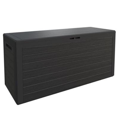 H.G. 2025 Coffre &agrave; coussins Woody en plastique 120 x 46 x 58 cm