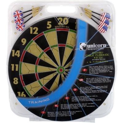 Coffret cible - UNICORN - Flocqu&eacute;e 43cm avec 6 fl&eacute;chettes ailettes