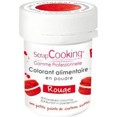 SCRAP COOKING Colorant Artificiel en Poudre, Sans Saveur, Rouge, 5 g