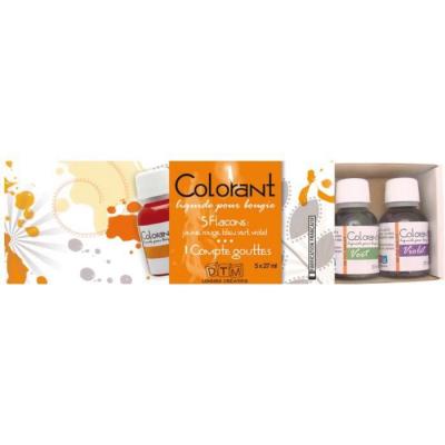 Colorant liquide pour bougie - Assortiment 5 flacons 27 ml - DTM