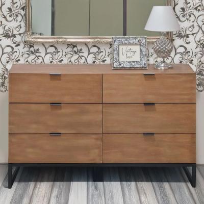 Commode 6 tiroirs Panara Ch&ecirc;ne Clair 
