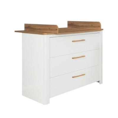 ROBA Commode &agrave; langer ""Ava"" - 3 tiroirs - Coloris : Blanc-ch&ecirc;ne artisan