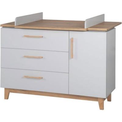 Commode &agrave; Langer Roba Caro - Gris clair / Bois