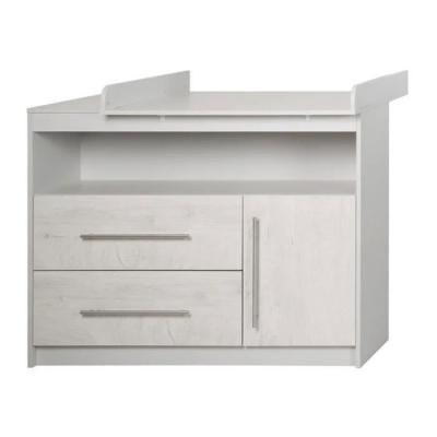 ROBA Commode &agrave; langer ""Maren 2"" avec plan &agrave; langer amovible - gris clair - Blanc
