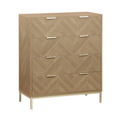 Commode budapest. Quatre tiroirs. D&eacute;cor chevrons l 80 x l 40 x h 95cm