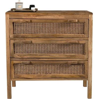 Rendez Vous D&eacute;co - Commode en cannages et 3 tiroirs - Tiki - Marron