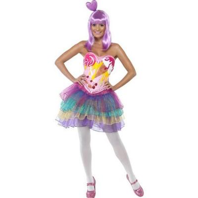 Smiffys Costume de Reine des bonbons, body en latex avec robe