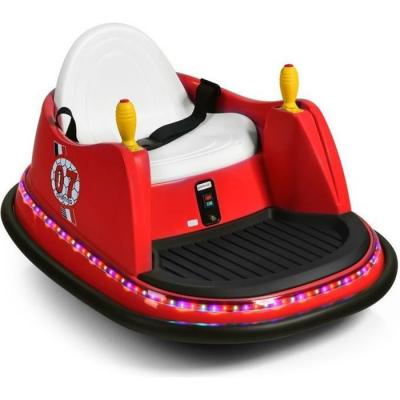 Voiture Auto Tamponneuse &Eacute;lectrique 6V pour Enfants 2-5 Ans, avec T&eacute;l&eacute;commande, 57x75x42cm Rouge